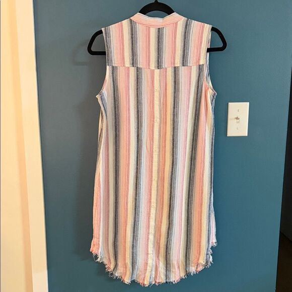 Anthropologie- cloth and stone Striped Sleeveless Midi Dress - Pink, Blue, White - Picture 2 of 8
